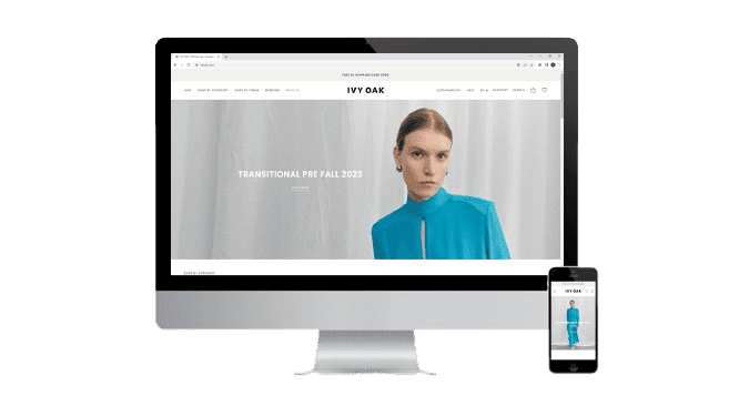 ivy oak website screenshot inside a mac computer screen and iphone