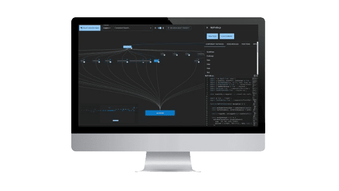 react architect website screenshot inside a mac computer screen and iphone